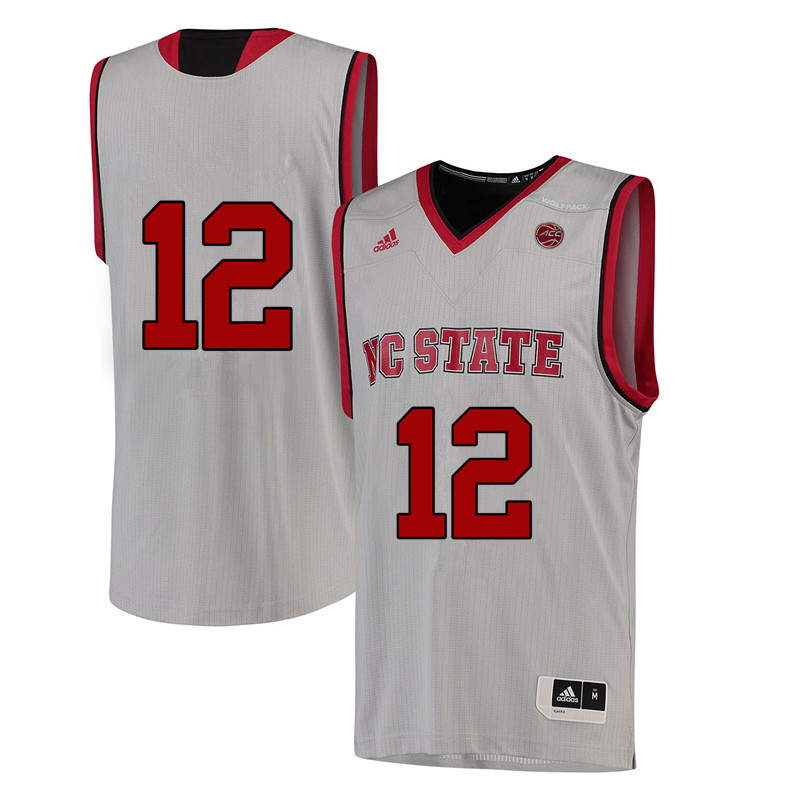 Men #12 Allerik Freeman NC State Wolfpack College Basketball Jerseys-White